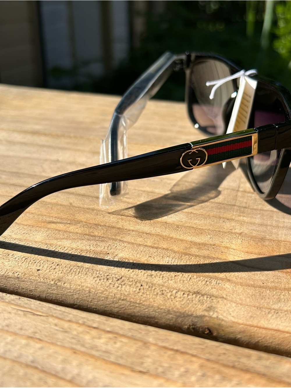 Black Designer-Inspired Women's Sunglasses with Signature Web Stripe